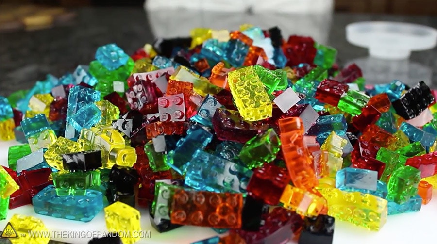 bunch of clear multicolored building blocks