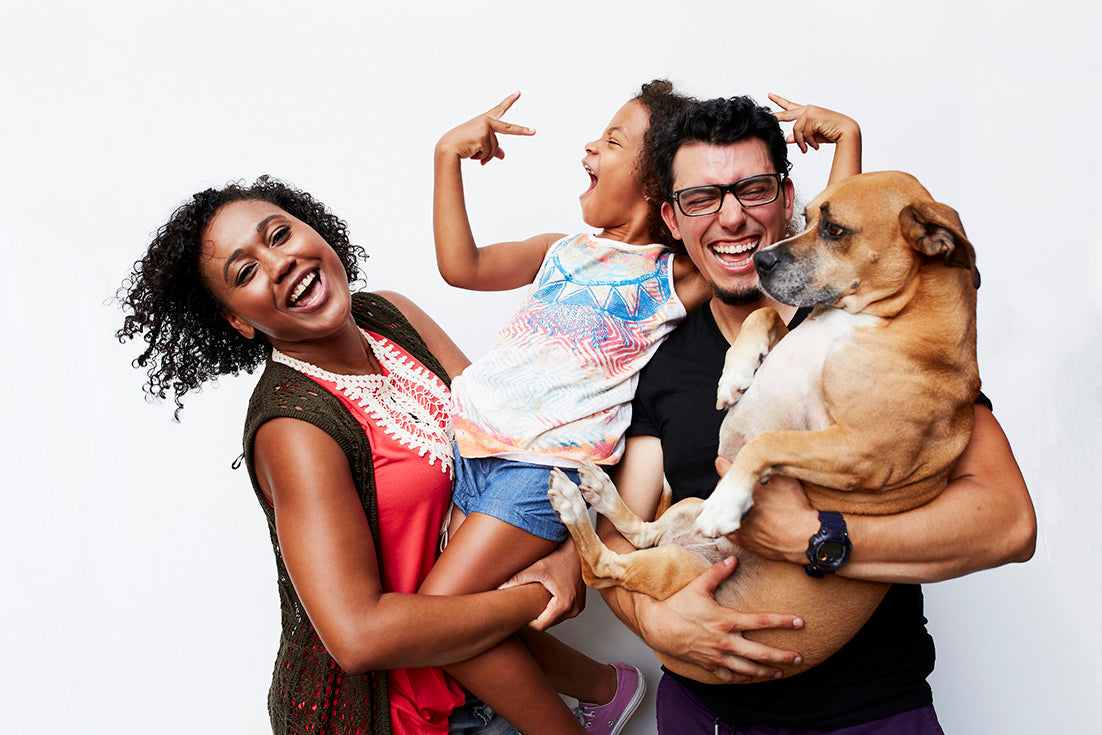 Happy Family With Dog