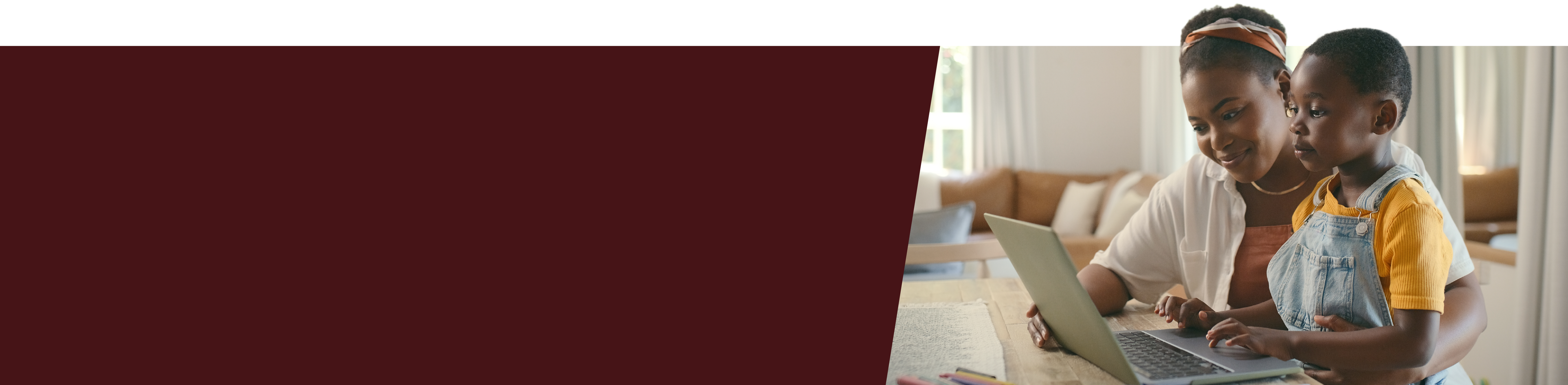 mother with son looking at a computer