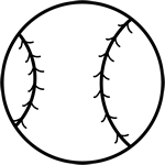 black image of a baseball