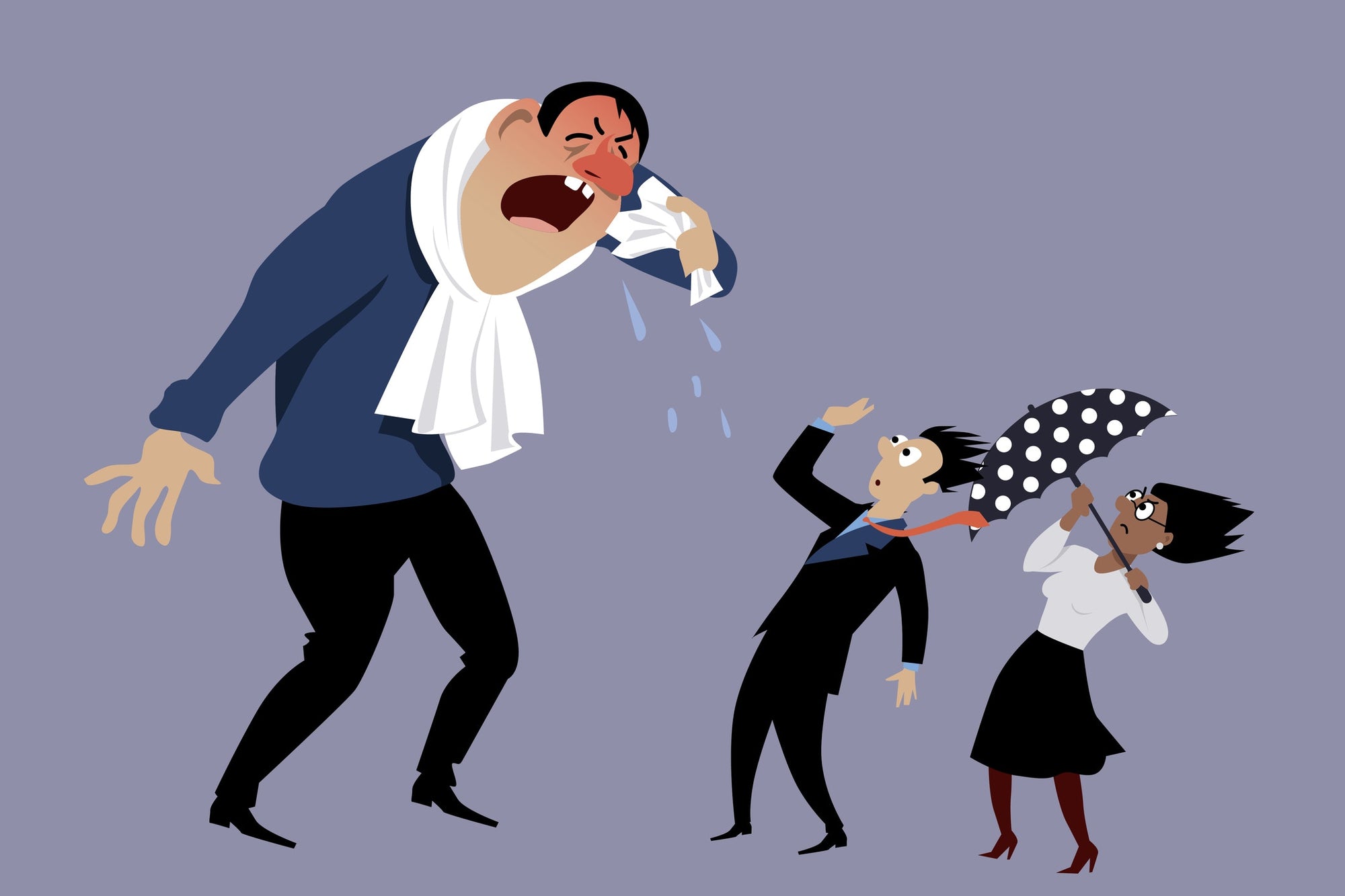 Boss shouting at employees illustration