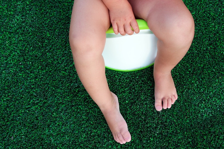 baby sitting on potty seat