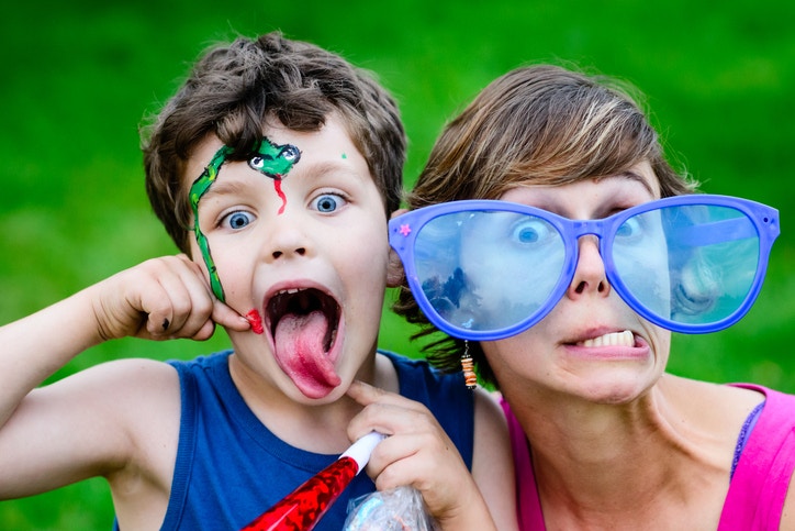 Two children showing facial expressions