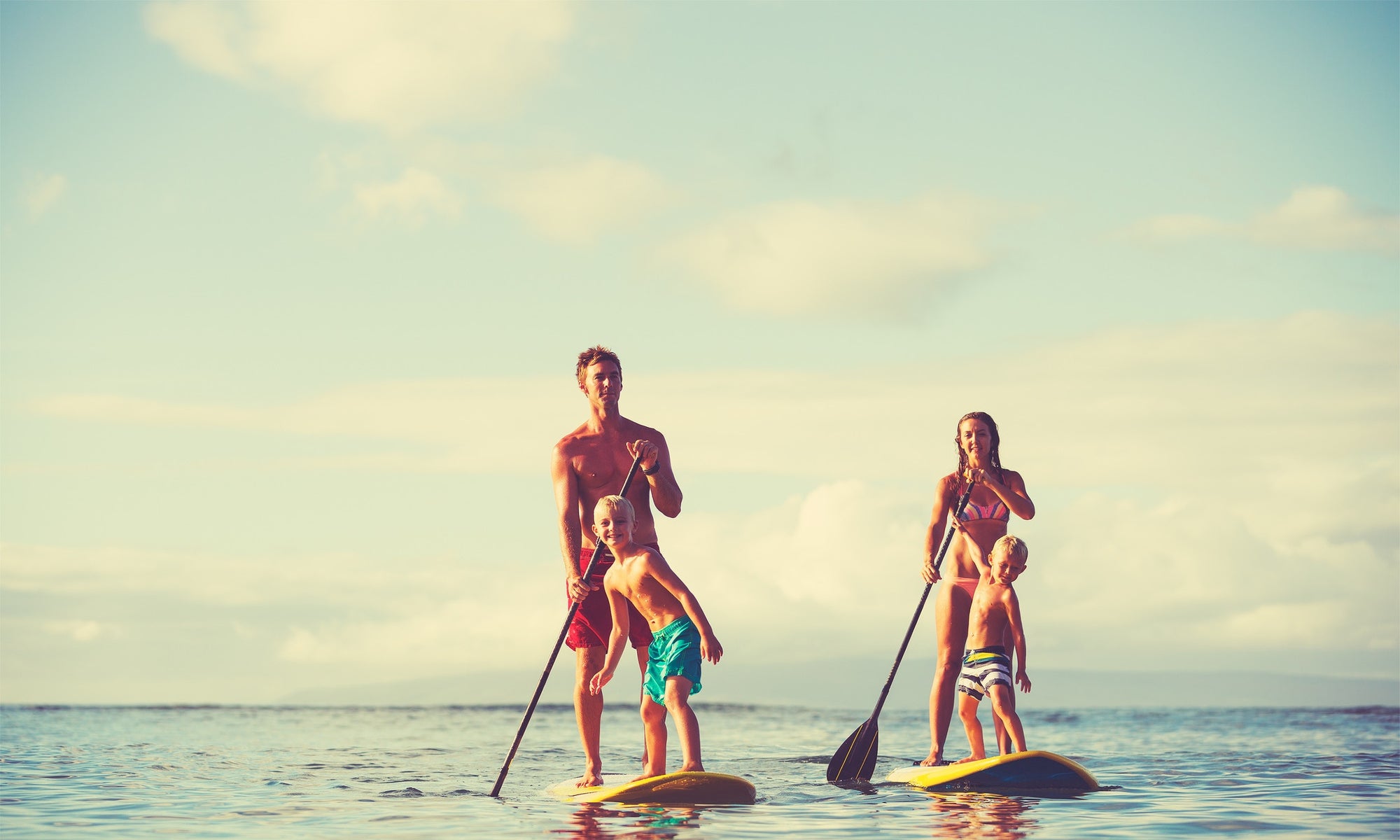 Family Stand Up Paddle Boarding 