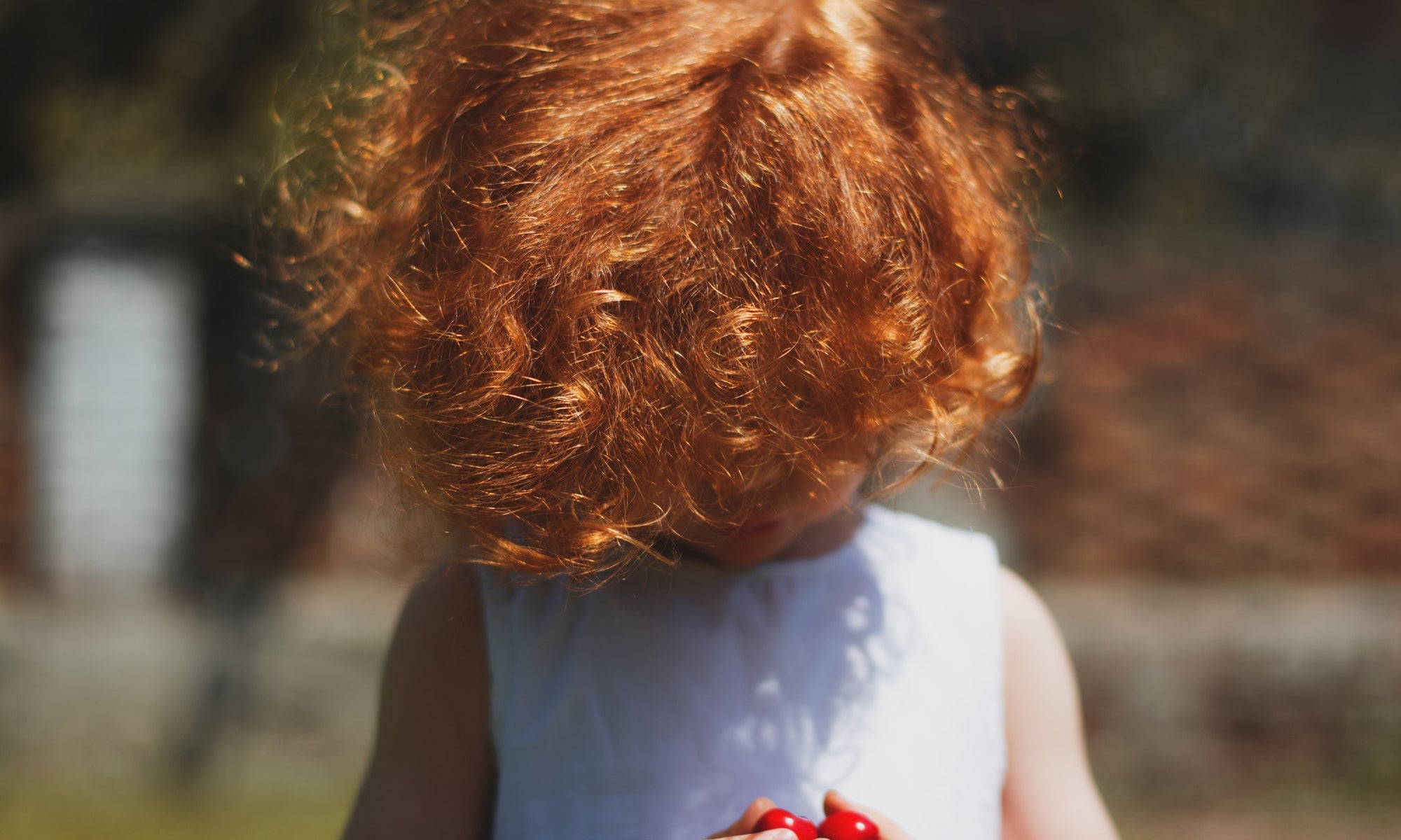 Baby's head covered with hair