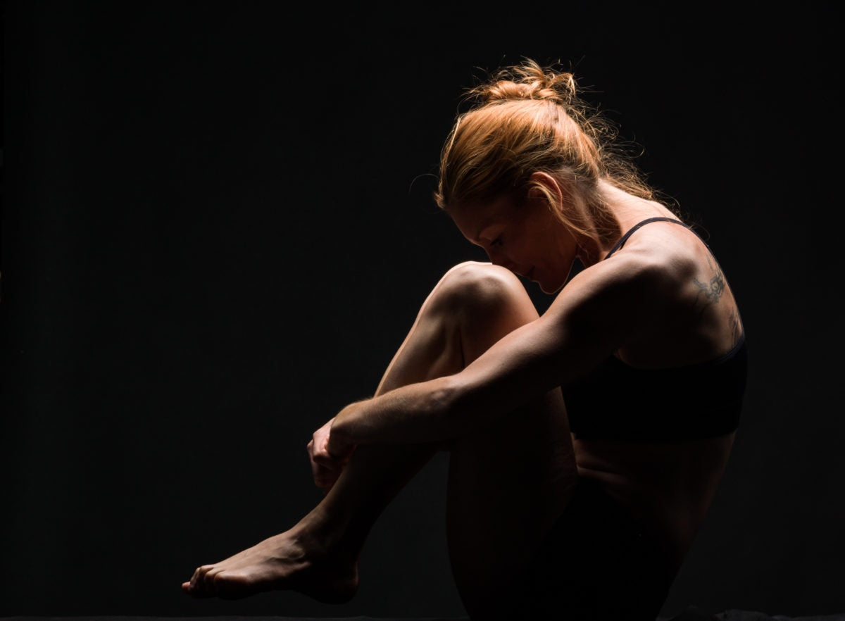 Woman sitting alone with feelings