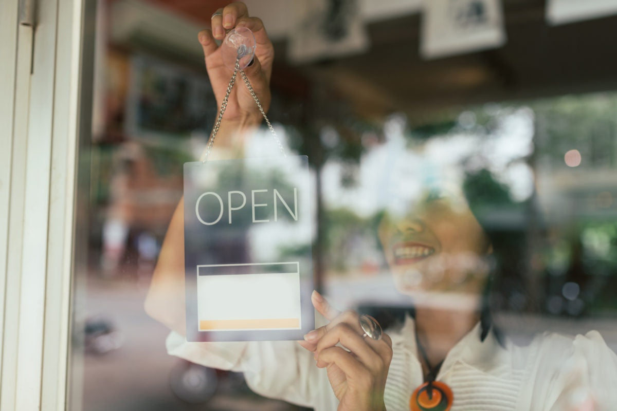 women opening restaurant