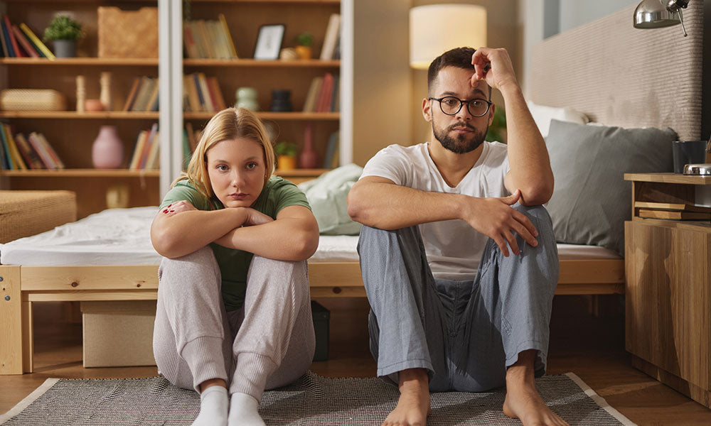 couple ignoring each other after fight