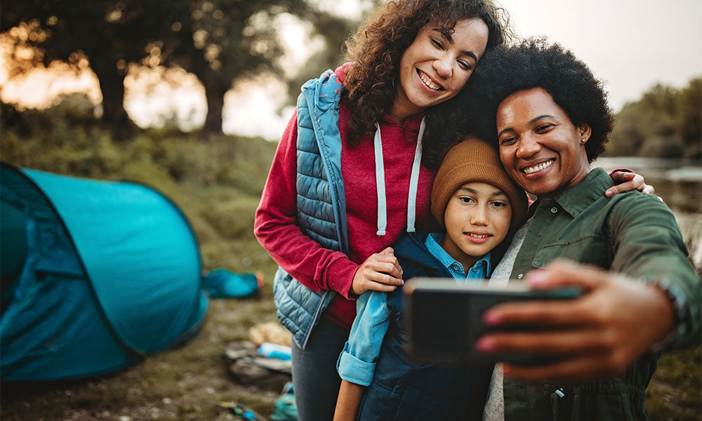 family taking selfie