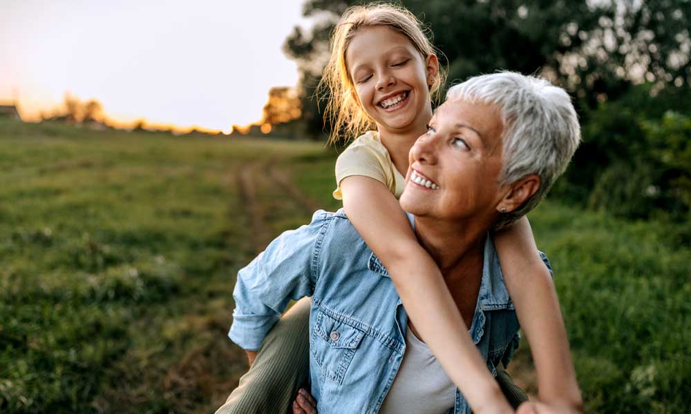 grandmother with grand daughter