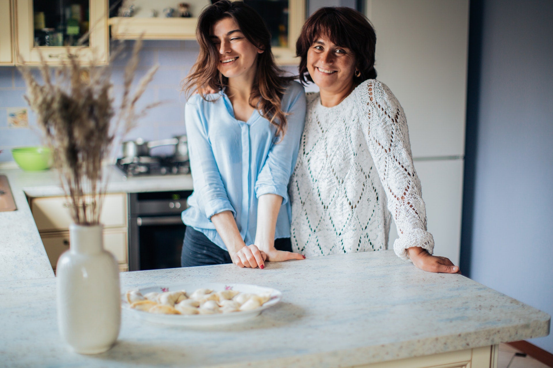 mother and daughter in the kitchen